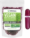 XPRS Nutra Taille 3 Capsules vides - 100 Culots vides Vegan - Pilules vides végétariennes - Bricolage Gélule végétale Remplissage - Caps de pilules veggie (carotte pulpeuse)