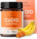 HERBAMAMA CoQ10 Gummies - 200mg Coenzyme Q10 pour le soutien antioxydant - Vegan, Supplément quotidien de soutien énergétique non-OGM - 90 Pectines à base de bananes