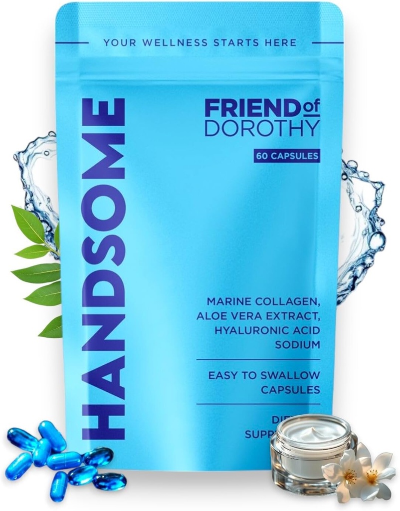 Comprimés de collagène marin bien faits et améliorés avec Aloe Vera, suppléments de collagène hydrolysés pour les hommes, 60 capsules par poche