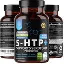 N1N Premium 5-HTP 200mg Plus Calcium, fabriqué à partir d'extrait de graines de Griffonia, sans OGM et sans gluten, 120 capsules