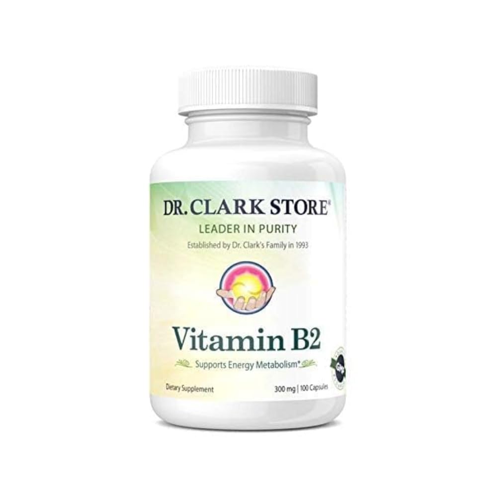 Dr Clark Vitamine B2 Supplément, 300mg, 100 Capsules de gélatine
