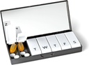 PORT X POLISH Designer Organisateur hebdomadaire de boîtes à pilules (Single 1X Quotidien, Noir Classique)