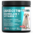 Quercetine pour chiens avec Bromelain & Vitamine C - Allergie & Démangeaison, Immune & Support Inflammatoire - 120 comprimés à croquer fabriqués aux États-Unis