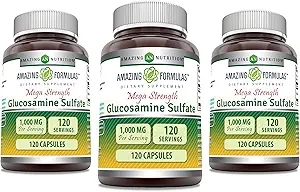 Formules étonnantes Sulfate de glucosamine 1000 mg Capsules Supplément de glucosamine Sans OGM