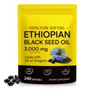 Xaarty Black Seed Oil Softgels 3000mg per Serving with Oregano Oil 100mg | Ethiopian Advanced 2-in-1 Formula, Cold-Pressed Nigella Sativa, Antioxidant & Immune Support, 240 Softgels