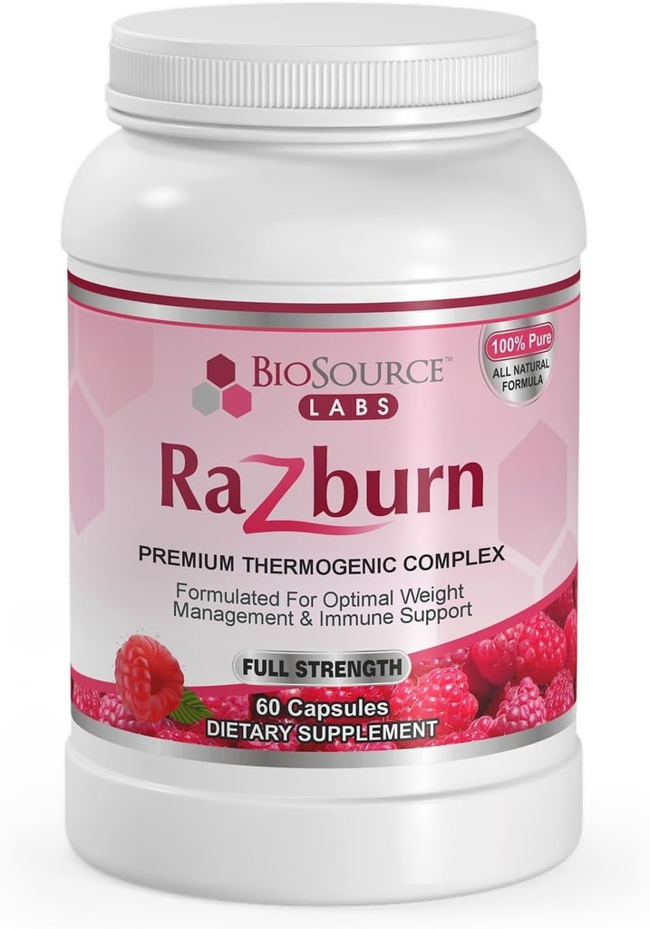 Razburn Weight Management Supplement, Green Tea Extract, Caffeine & Botanical Blend, Energy & Metabolism Support Pills for Men & Women, 60 Capsules
