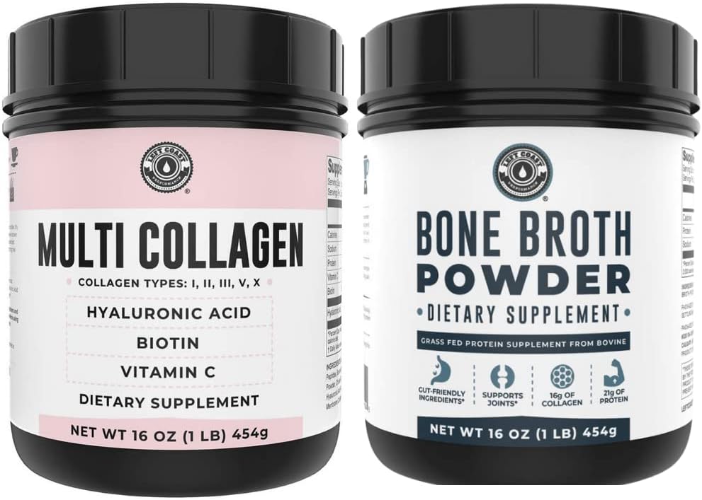 Left Coast Performance Pure Bone Broth et Multi Collagen Poudre pour le soutien des articulations, cheveux, peau et ongles