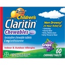Enfants Claritin Chewables 24 HR Enfants Allergie Médecine, Raisin, 60 Compte
