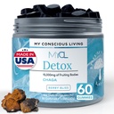 Detox Chaga Mushroom Gummies - Antioxidant and Mushroom Immune Support Supplement - 250mg Fruiting Bodies - Mental Clarity and Focus Supplements - Vegan, Gluten Free - Blueberry Lemonade - 60 Count
