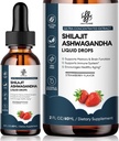 iMATCHME Shilajit goutte liquide avec Ashwagandha pour l'énergie améliorée et le soutien immunitaire, Shilajit pour hommes Booster d'énergie, sans sucre, fraise, 2 Fl Oz