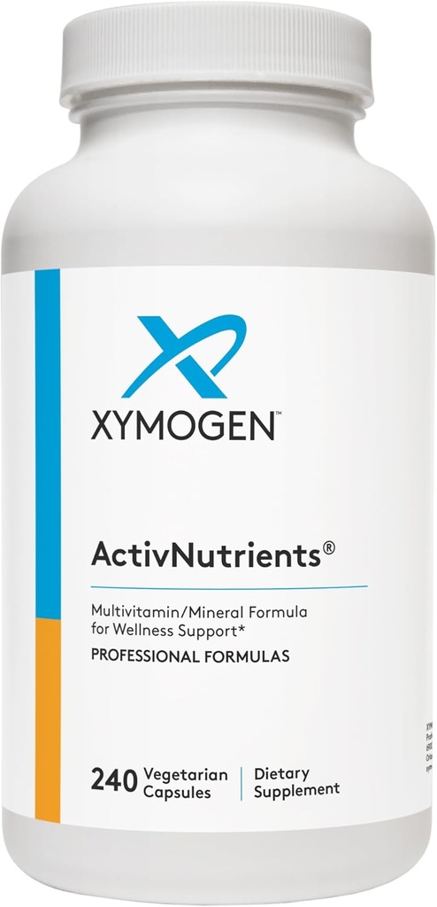 XYMOGEN ActivNutrients avec Fer et Cuivre - Multivitamine Multiminéral pour le bien-être, l'Immune, l'énergie et l'humeur - Minéraux chélatés + Vitamines actives B avec Folate (240 Capsules)