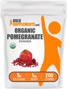 BulkSupplements.com Poudre de grenade biologique - supplément de grenade pour le support immunitaire, supplément à base de plantes - sans gluten, 5g par portion, 1kg (2,2 lbs) (paquet de 1)