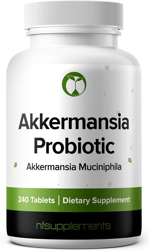 Akkermansia Muciniphila Probiotic Supplement 240 Comprimés 100 millions de probiotiques AFU pour les hommes et les femmes soutient la santé digestif intestinale et gut (240, Akkermansia Muciniphila)