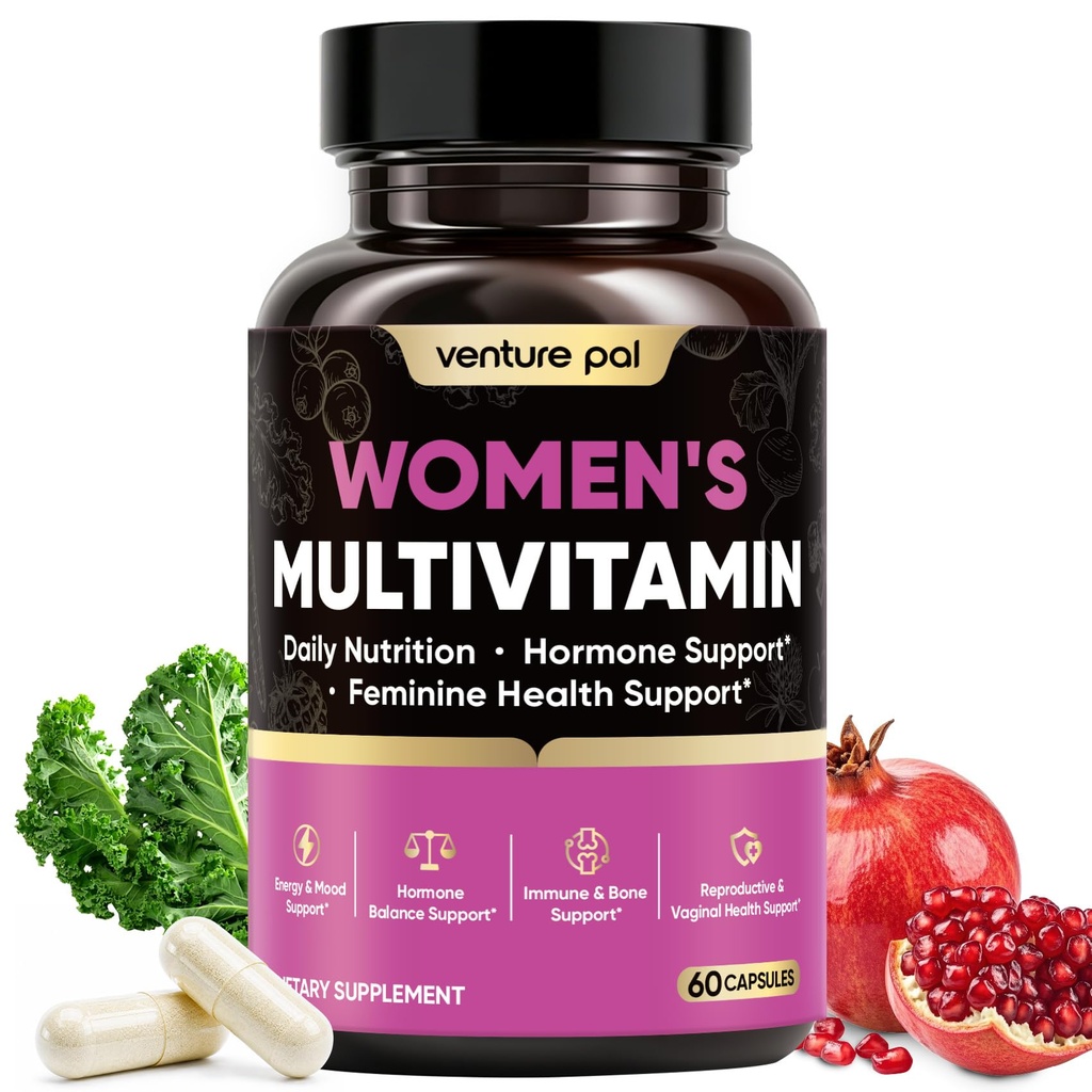 Venture Pal Women's Multivitamin, 21 Essential Vitamins & Minerals with Iron, Biotin, Myo-Inositol & Botanical Blend Energy, Immune & Hormonal Balance Support | Long-Hour Professionals | 60 Capsules