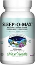 Maxi Santé Adultes Herbal Sleep-O-Max avec la racine valériane, Melatonine, Tryptophane, Passionflower - Supplément de sommeil naturel - Formule de soutien du sommeil calme