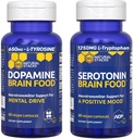 STACKS NATURELS Sérotonine Cerveau Alimentation + Dopamine Cerveau Alimentation - Soutient une humeur positive et une conduite mentale* - 120 Capsules totales