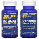 STACKS NATURELS Sérotonine Cerveau Alimentation + Dopamine Cerveau Alimentation - Soutient une humeur positive et une conduite mentale* - 120 Capsules totales