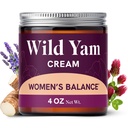Crème de Yam sauvage pour l'équilibre hormonal $ 3450mg Yam sauvage pour la ménopause à base de plantes et le soutien des SPM $ Enrichie avec Vitex, Black Cohosh, Lavender & More $ Crème d'équilibre sans œstrogène et progestérone $ 4 Oz.