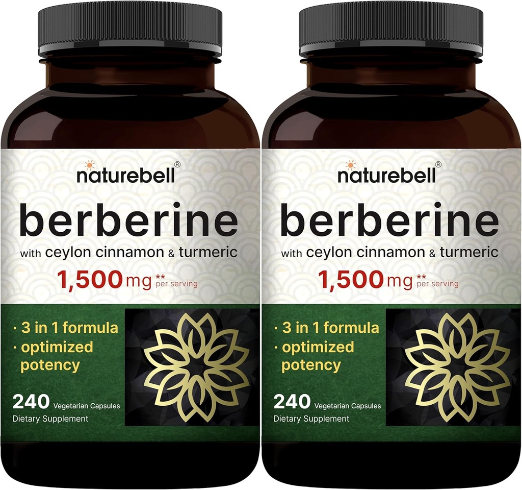 Supplément berbère 1 500mg avec Ceylan Cinnamon & Curcuma Root, 480 Capsules Veggie (2 Pack)