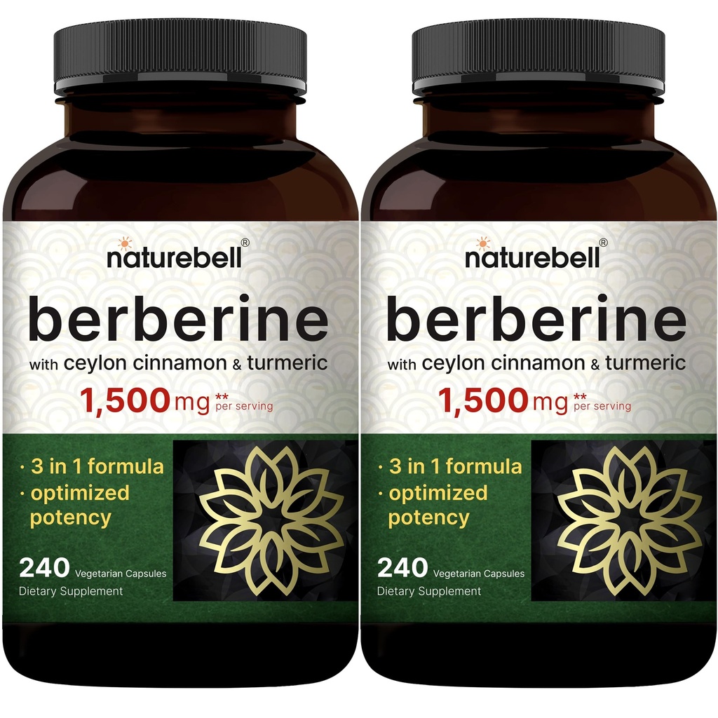 Supplément berbère 1 500mg avec Ceylan Cinnamon & Curcuma Root, 480 Capsules Veggie (2 Pack)