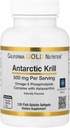 California Gold Nutrition Antarctic Krill Oil, ultra-haut Omega-3 avec astaxanthine, fraise naturelle et saveur de citron, non OGM, sans gluten, 500 mg, 120 Poissons softgels gélatine, 2 Pack