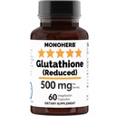 Réduction du glutathion 500 mg - 60 gélules 250 mg par gélule - portion 2 gélules : 500 mg - 30 gélules