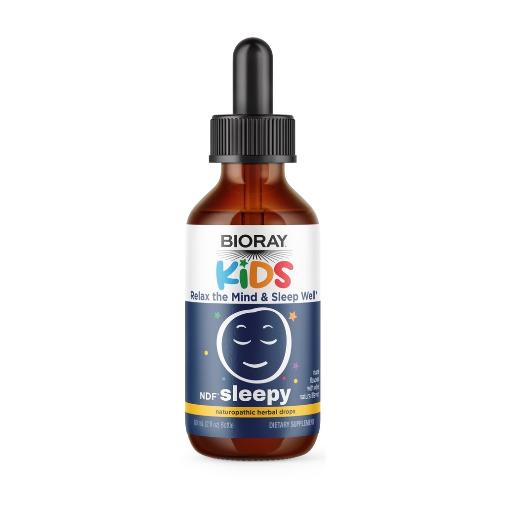 BIORAY Kids NDF, Maple - 2 fl oz - La nuit - Non OGM, végétalien, sans gluten - 1-2 mois d'approvisionnement