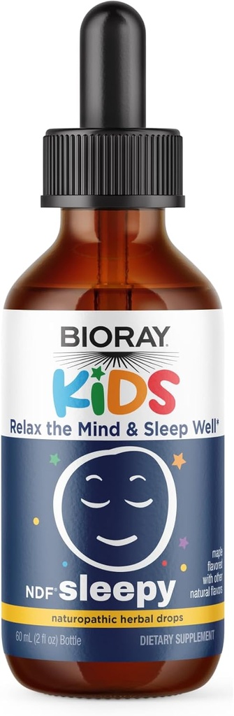 BIORAY Kids NDF, Maple - 2 fl oz - La nuit - Non OGM, végétalien, sans gluten - 1-2 mois d'approvisionnement