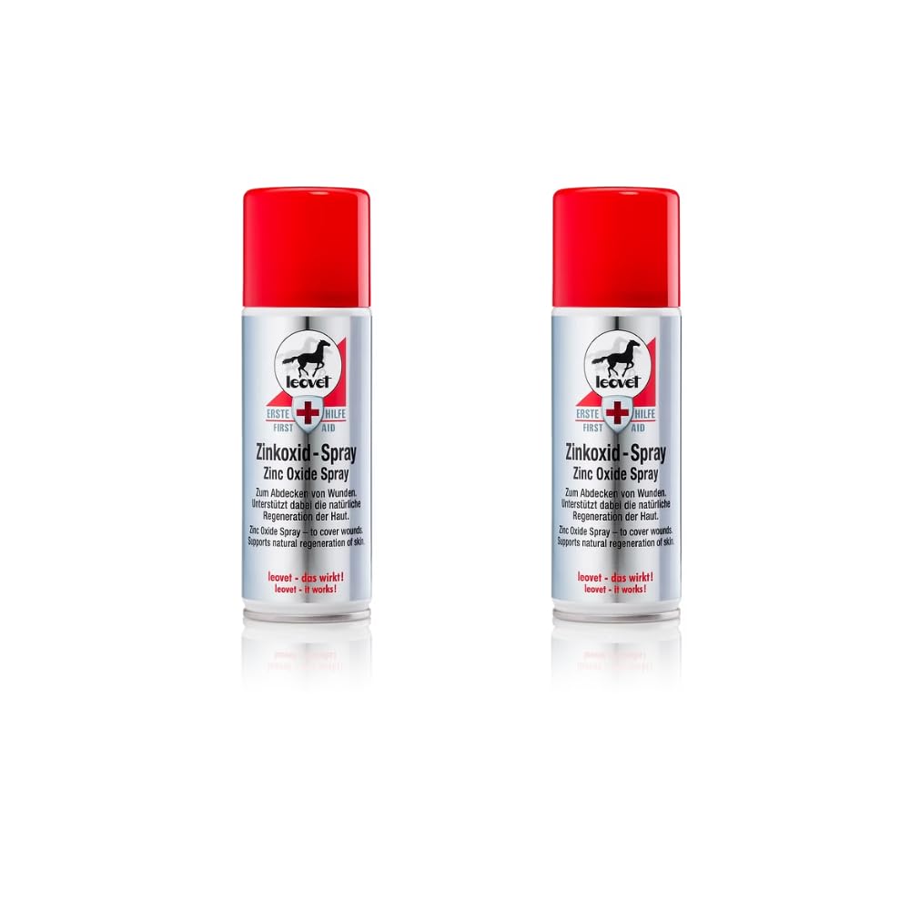 Leovet Zinc Oxide First Aid Spray | Twin Pack | 2 x 200ml | Horse Care Product | Cover Wounds