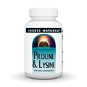 Source Naturals L-Proline & L-Lysine, 550mg - 60 comprimés
