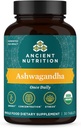 Alimentation ancienne Comprimés Ashwagandha, soulagement du stress, soutient l'énergie, la clarté mentale et la concentration, réduit la fatigue et l'anxiété, Paléo et Keto Friendly, 30 capsules