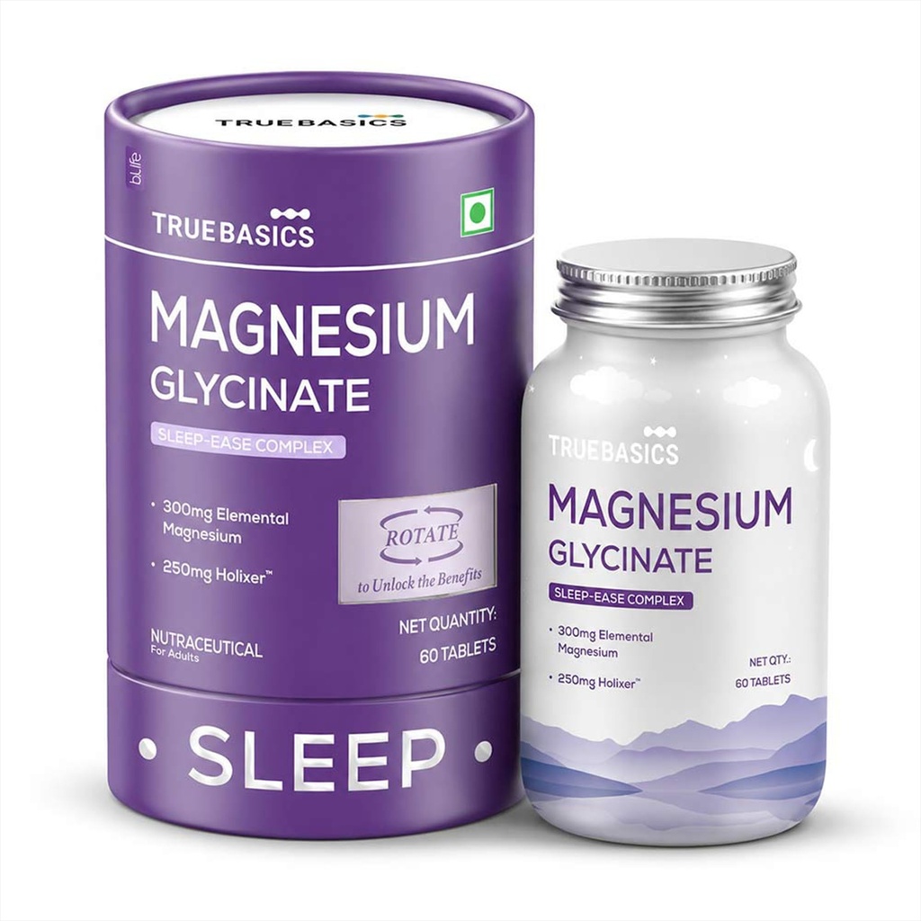TrueBasics Magnesium Glycinate Sleep-Ease Complex, 60 Tablets