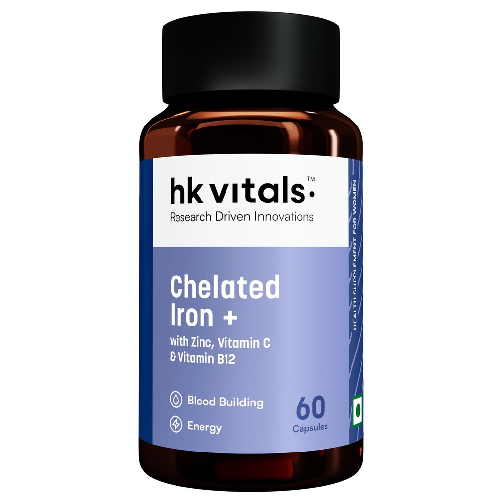 hk vitals Chelated Iron + Supplement, 60 Capsules
