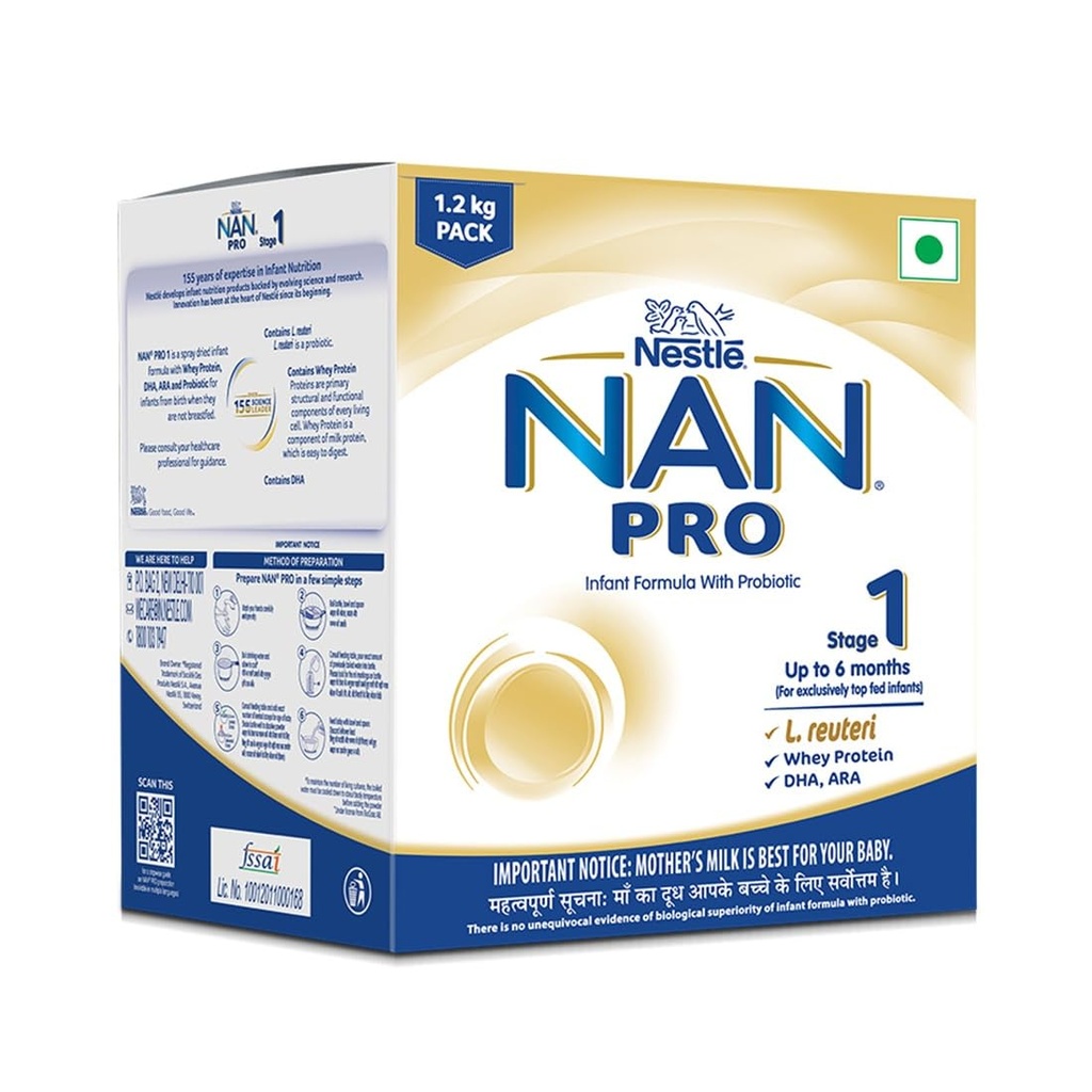 NAN PRO Stage 1 | Infant Formula 0-6 M | Probiotic & Whey Protein | 1.2kg