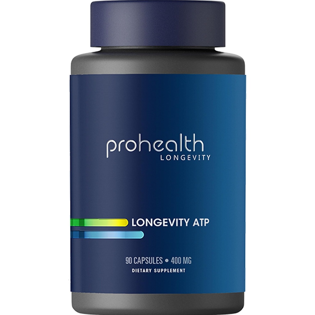ProHealth Longevity ATP - 400 mg X 90 portions, PeakATP breveté ATP pur pour maintenir l'énergie cellulaire, la force musculaire et la fonction cognitive, soutient la santé cardiaque et l'efficacité métabolique