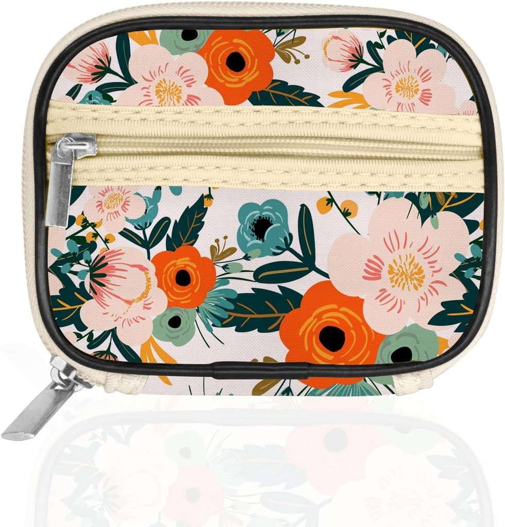 Serfeymi Weekly Pill Organizer Case for Purse with Amovible 7 Day Pill Box, Fashionable Pill Container for Medicine, Vitamine, Supplément - Bloom 01