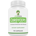 VitaMonk Cordyceps Mushroom Capsules avec Rhodiola, 2 Grams de Cordyceps Mushroom Enhanced with Rhodiola - Boost Energy, Combattre le stress, Améliorer la performance, Non-OGM - 2000mg - 90 capsules