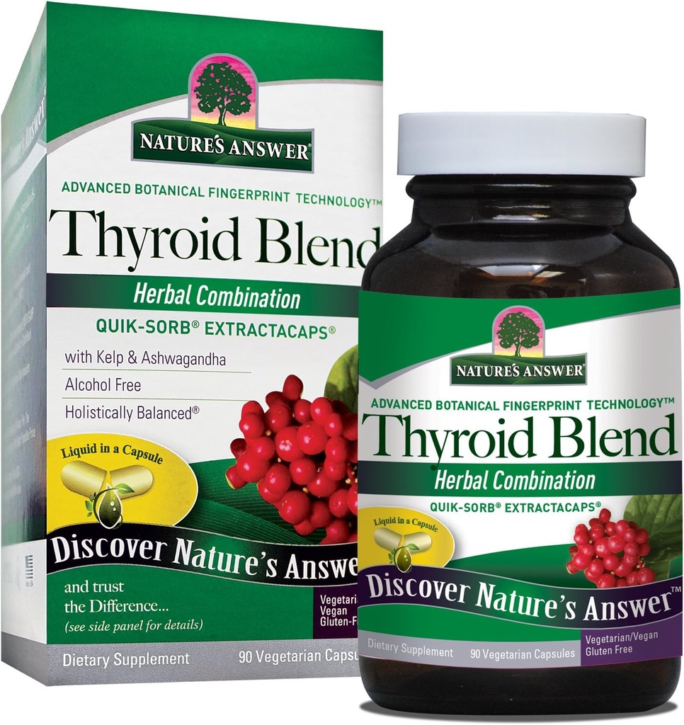 Nature's Answer Thyroïde Complete Blend Capsules Végétariennes 90 Count