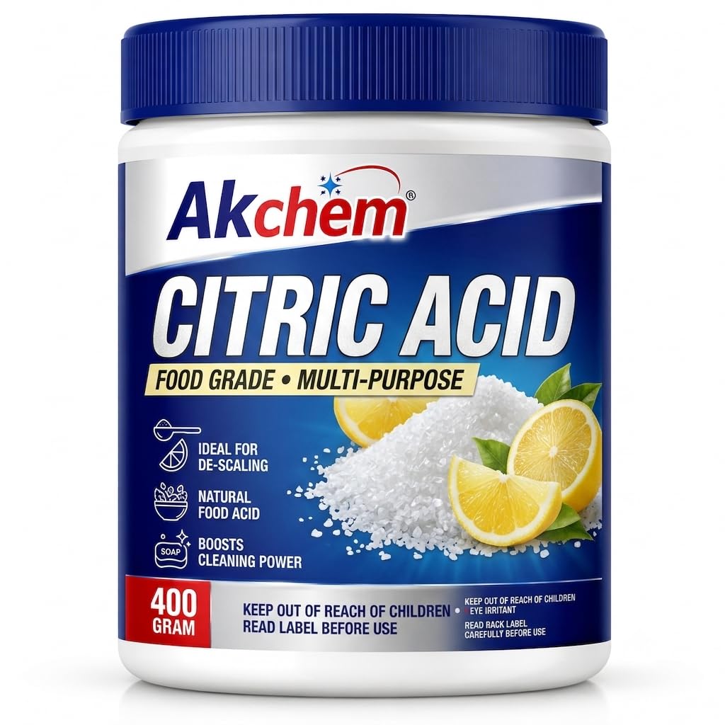 100% Pure Citric Acid Crystals 400 Grams | Nimbu Sat (Food Grade) | Multiple Purpose Uses For Home and Kitchen | 400 Grams
