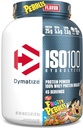 Dymatiser x Pois fruités ISO100 Poudre de protéines de lactosérum, 25g de protéines, 5,5g BCAAs, 120 Cal., sans gluten, 1g de gras, 1g de sucre, 2g de glucides (45 portions)
