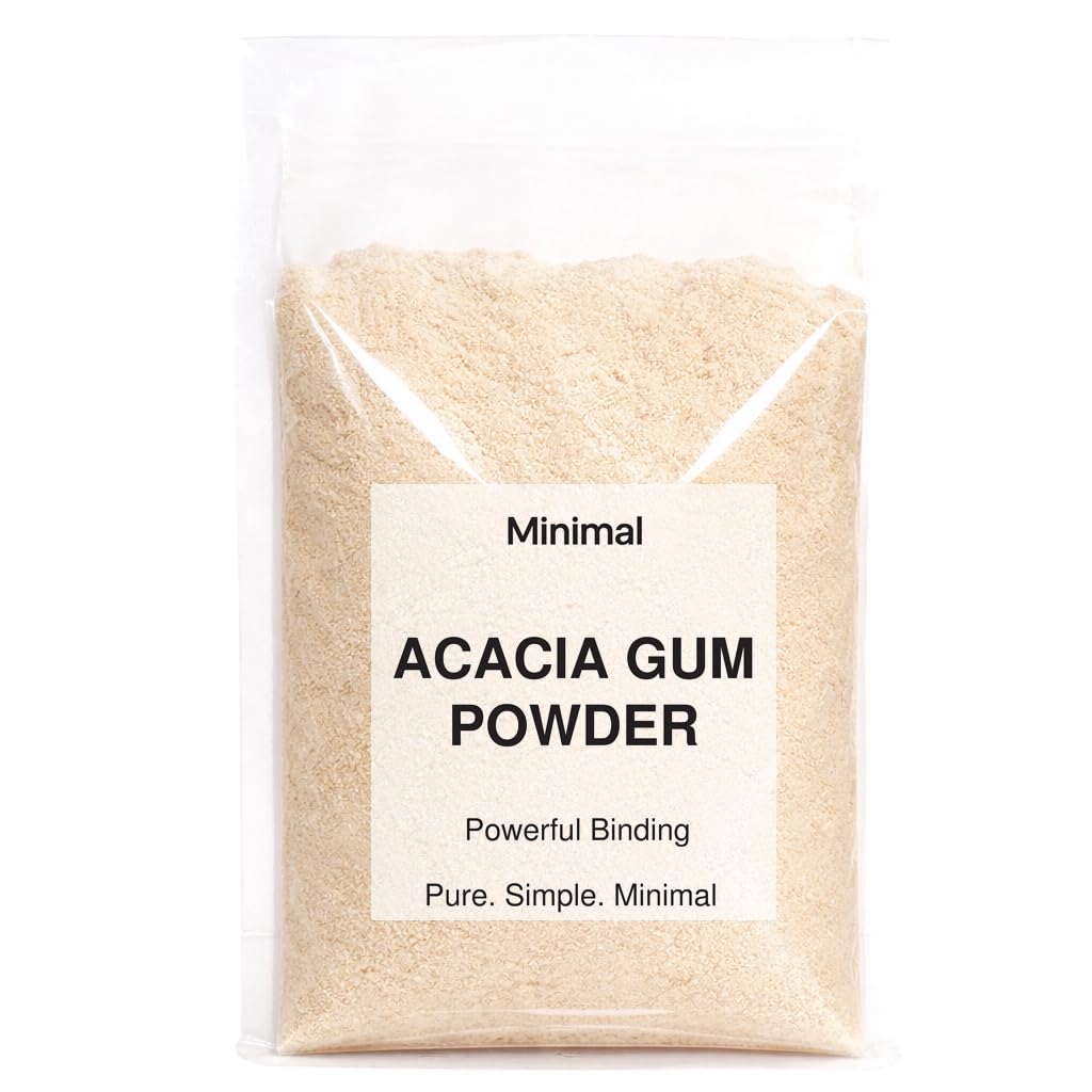 Minimal Acacia Gum Powder,400g | 100% Natural & Soluble Dietary Fiber | Food Grade, Vegan, and Gluten-Free | Ideal for Baking, Thickening, and Gut Health | Rich Prebiotic Fiber