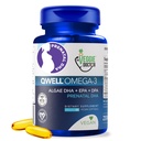 Vitamines prénatales véganes avec DHA (60 Nombre) Oméga-3 - Qwell mieux que l'huile de poisson, fonction cérébrale - 820 Mg Algae DHA & EPA, Vitamines prénatales véganes avec vitamine E, sans carrageenan