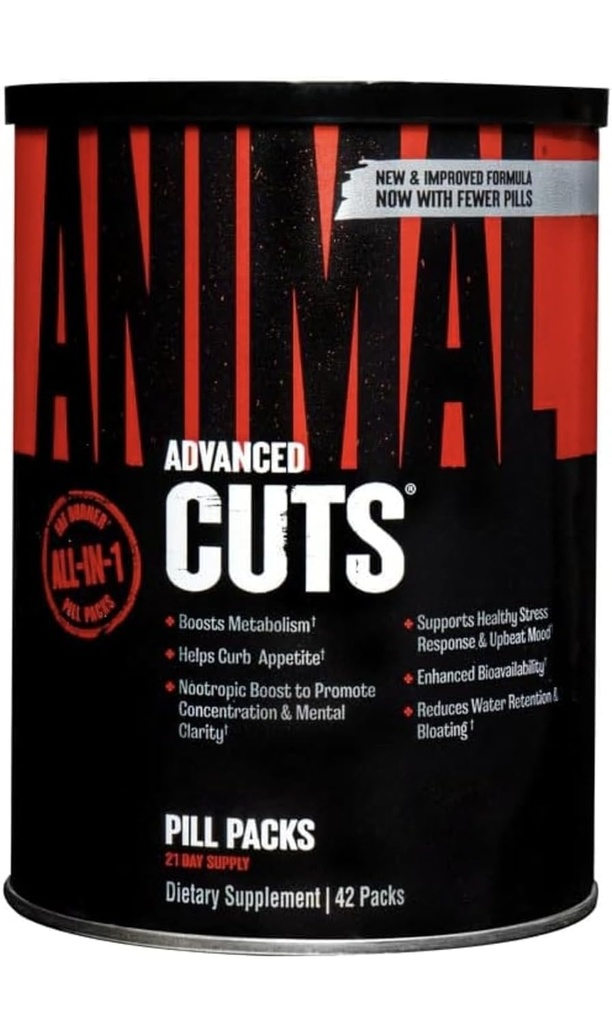Animal Advance Cuts 42 Pack - All in One Fat Burner| Boost Metabolism| Reduce Water Retention & Bloating