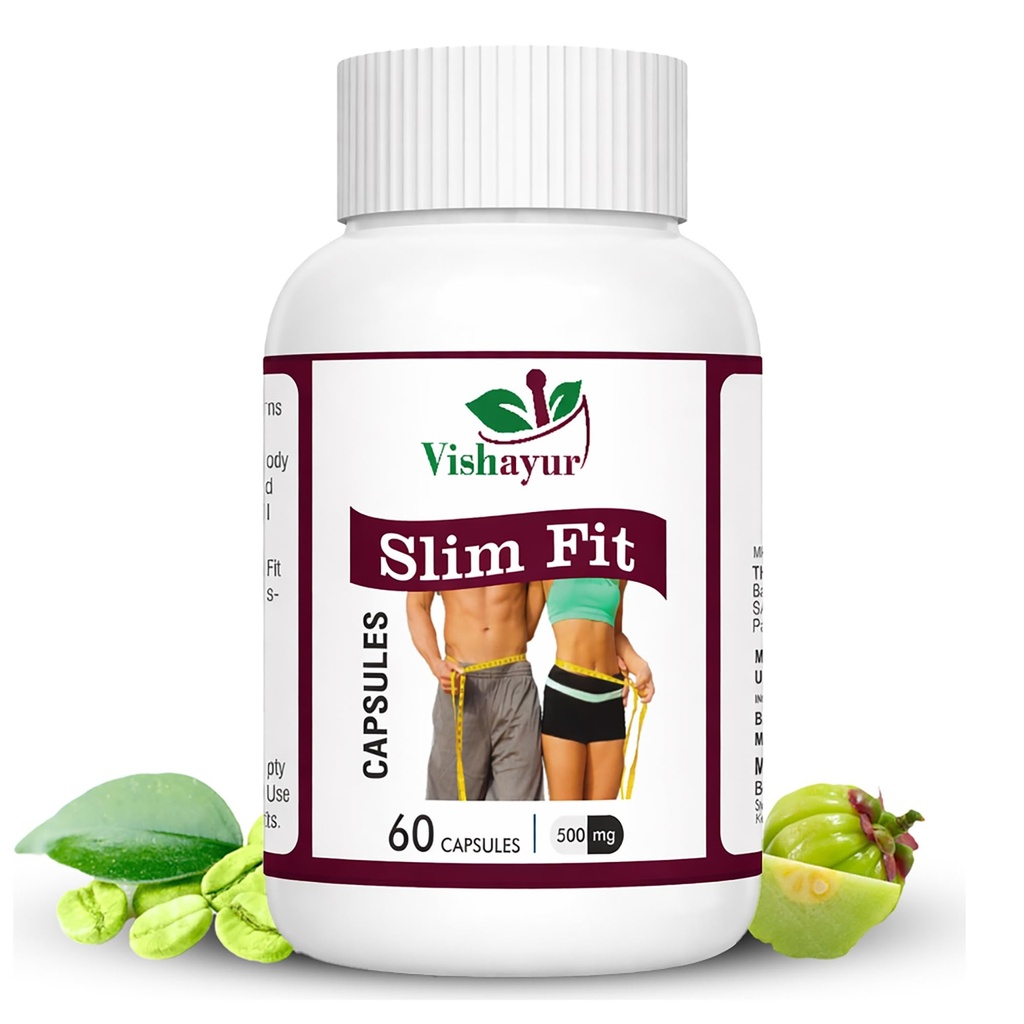 Slim Fit 60 Veg Capsules | Fat Burner for Weight Loss Supplement for Women and Men | With Garcinia Cambogia & Green Coffee Extract | Weight Management
