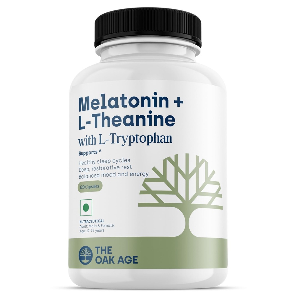 Sleep Supplement with Melatonin, L Tryptophan & L Theanine for 360° Support for Sleep Onset, Continuity, Recovery | Includes Vit B6, Helps Fall Asleep, Stay Asleep, Wake Rested-60 servings