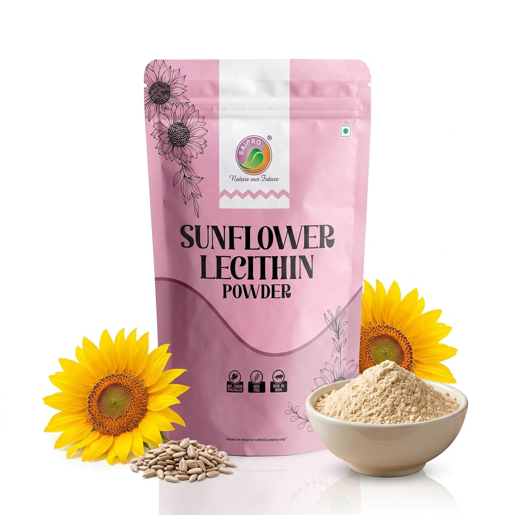 Saipro Sunflower Lecithin Powder, 200g, Non-GMO Natural Food Emulsifier & Stabiliser for Nutraceuticals, Beverages &Confectionery