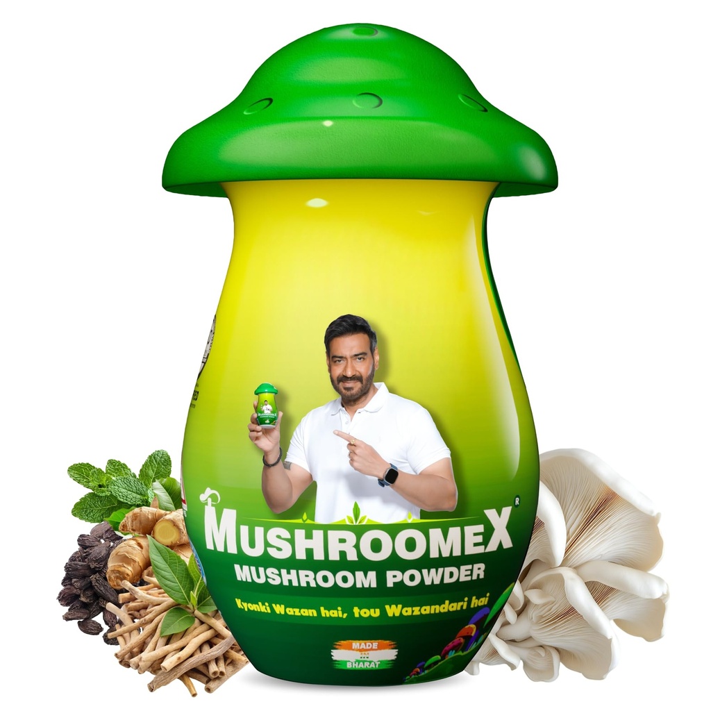 Mushroomex 100 Gram Mushroom Powder Ayurvedic Weight Gainer for Men Women and Adults with Natural Ingredients to Improve health, Appetite and Overall Wellness (Pack of 1)