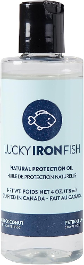 Lucky Iron Life ® Huile de protection naturelle, 4oz - Appliquer à votre poisson ou feuille de fer Lucky pour maintenir, protéger et prévenir la rouille - végétalien, fait avec des huiles de noix de coco et de citron purs