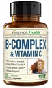 Complexe Vitamine B avec Acide C et folique VIT (Folate) - 8 Vitamines à haute puissance B : B1, B2, B3, B5, B6, B7, Vitamine B12 + Biotine, Choline et Inositol. Aides d'humeur, énergie, système nerveux et soutien immunitaire