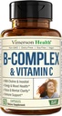 Complexe Vitamine B avec Acide C et folique VIT (Folate) - 8 Vitamines à haute puissance B : B1, B2, B3, B5, B6, B7, Vitamine B12 + Biotine, Choline et Inositol. Aides d'humeur, énergie, système nerveux et soutien immunitaire